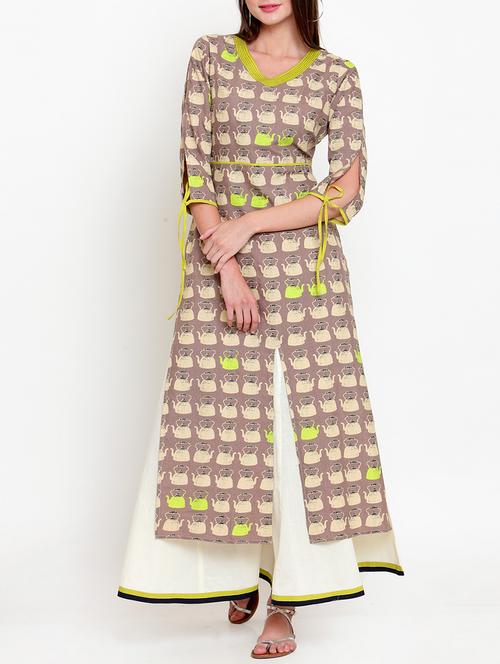 layered quirky print kurta - 15179873 - Very Small Image - 1