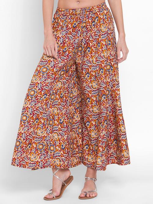 red printed flared palazzo - 15179882 - Very Small Image - 1
