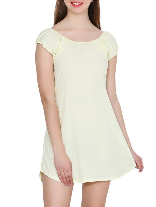 yellow solid crepe a-line dress - 15180497 - Very Small Image - 1