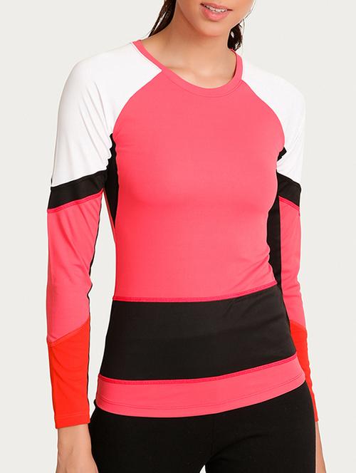 pink color block tee - 15180685 - Very Small Image - 1