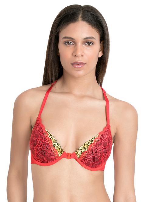 orange lacy stylized back bra - 15180721 - Very Small Image - 1