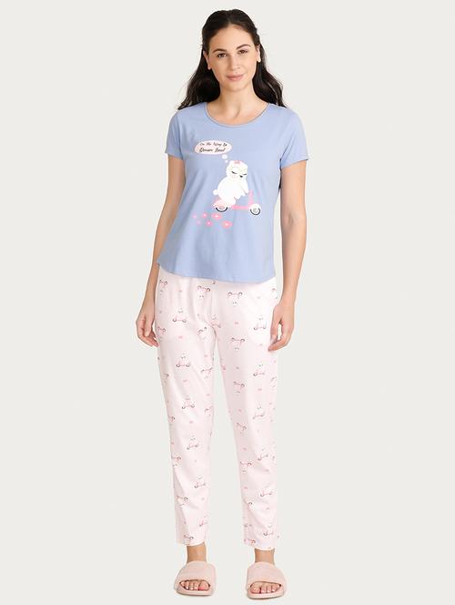 quirky tee with pajama set - 15180784 - Very Small Image - 1