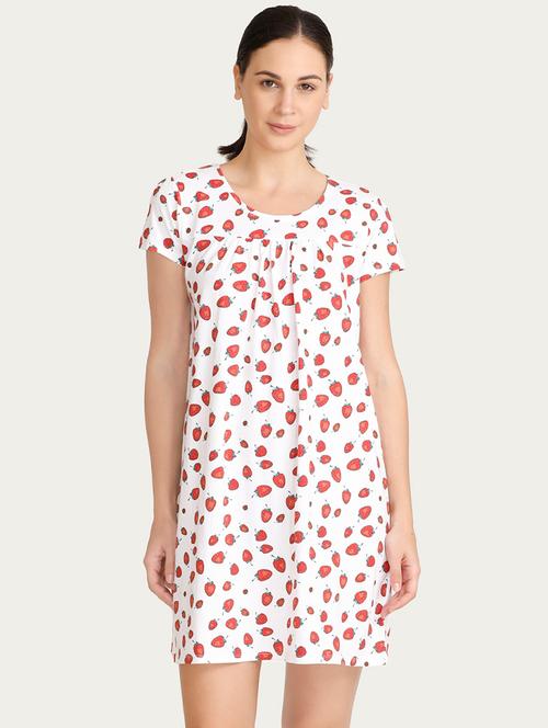 white printed cotton sleepshirt - 15180799 - Very Small Image - 1