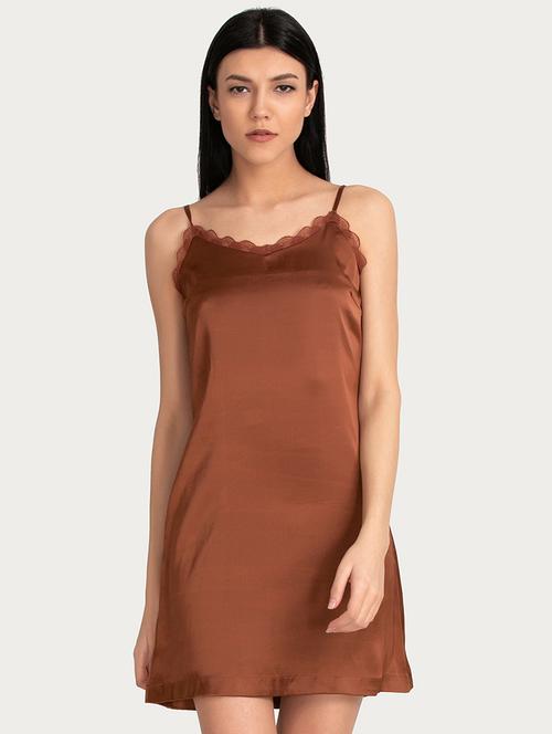 brown solid sleepshirt - 15180801 - Very Small Image - 1