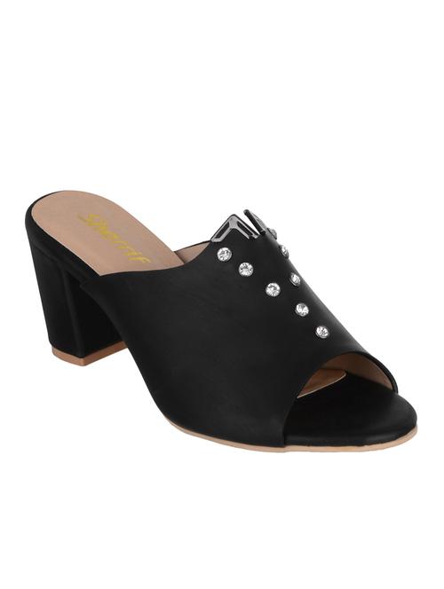 black faux leather mules sandals - 15181056 - Very Small Image - 1