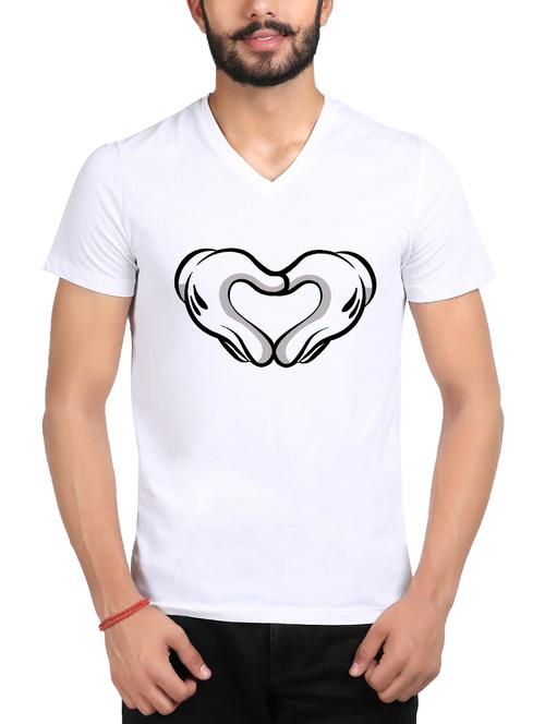 white cotton chest print tshirt - 15181062 - Very Small Image - 1
