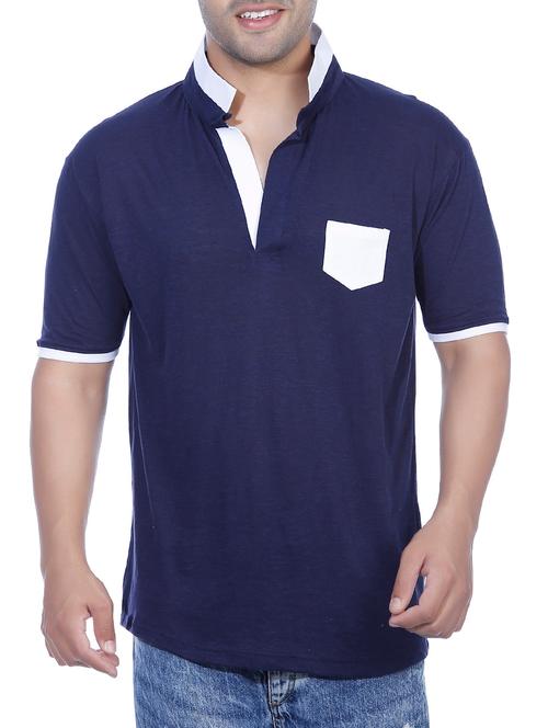 navy blue cotton pocket t-shirt - 15182813 - Very Small Image - 1