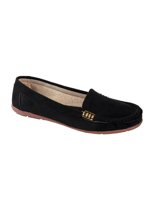 black faux leather slip on loafers - 15183847 - Very Small Image - 1