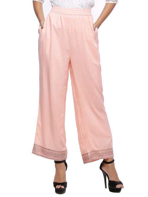 pink viscose palazzos - 15186491 - Very Small Image - 1