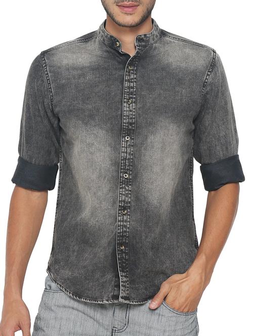 grey cotton casual shirt - 15187169 - Very Small Image - 1