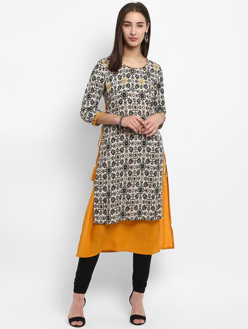brown viscose layered kurta - 15188494 - Very Small Image - 1