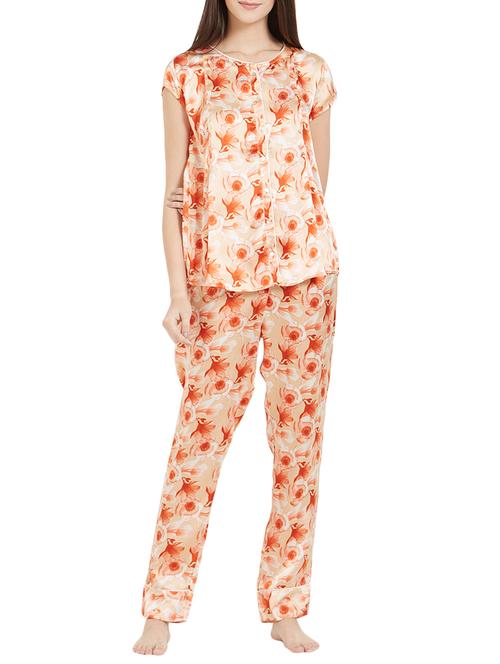 orange satin nightwear set - 15188506 - Very Small Image - 1
