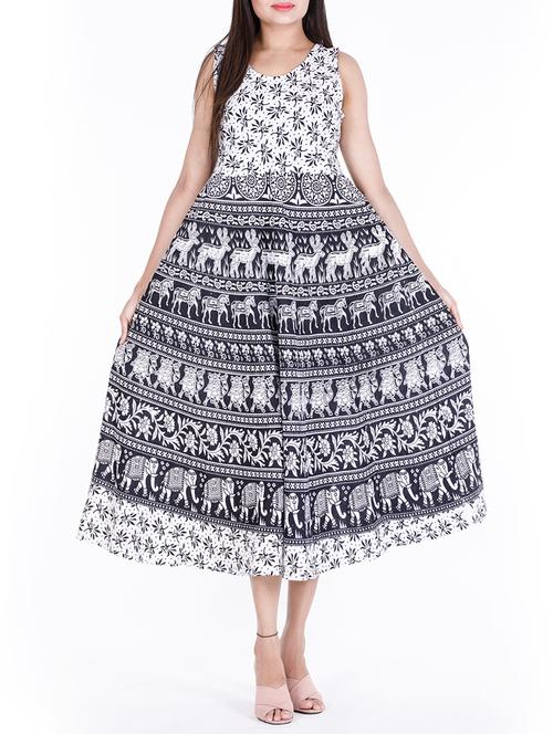 white cotton flared kurta - 15188559 - Very Small Image - 1