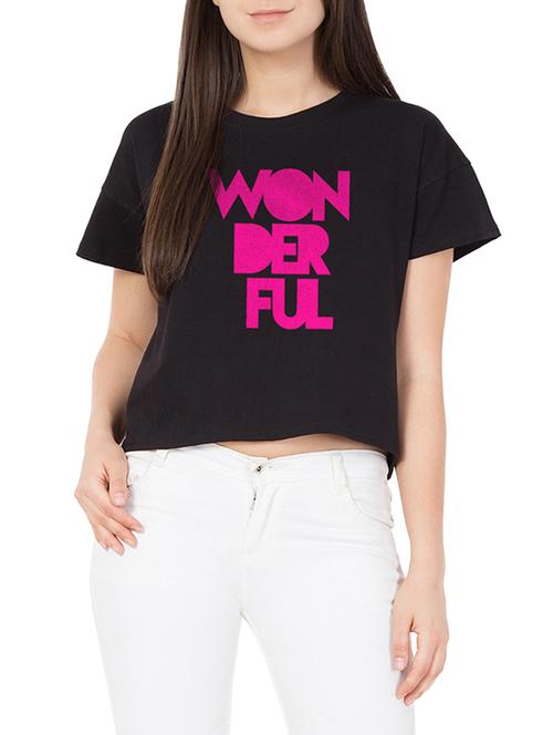 black cotton slogan printed tee - 15189665 - Very Small Image - 1
