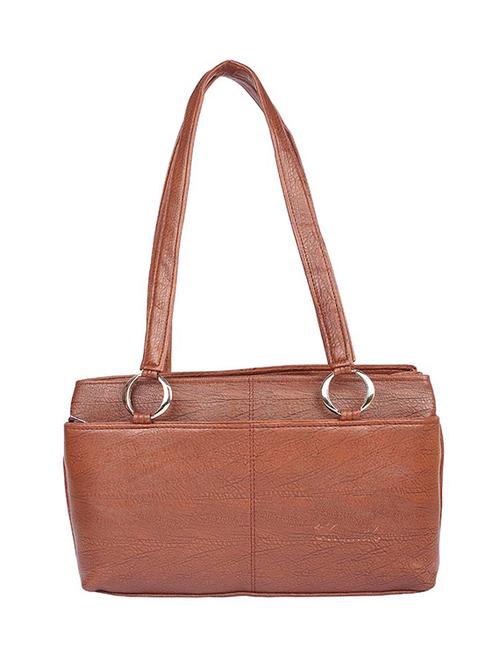 brown leatherette (pu) handbag - 15189935 - Very Small Image - 1