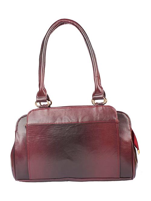 maroon leatherette (pu) regular handbag - 15189956 - Very Small Image - 1