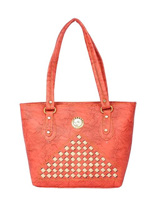 orange leatherette (pu) handbag - 15189965 - Very Small Image - 1
