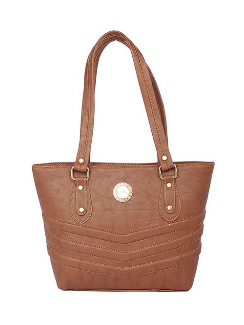 brown leatherette (pu) handbag - 15189977 - Very Small Image - 1