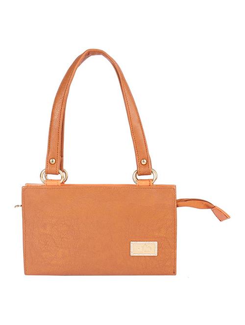 brown leatherette (pu) handbag - 15189984 - Very Small Image - 1