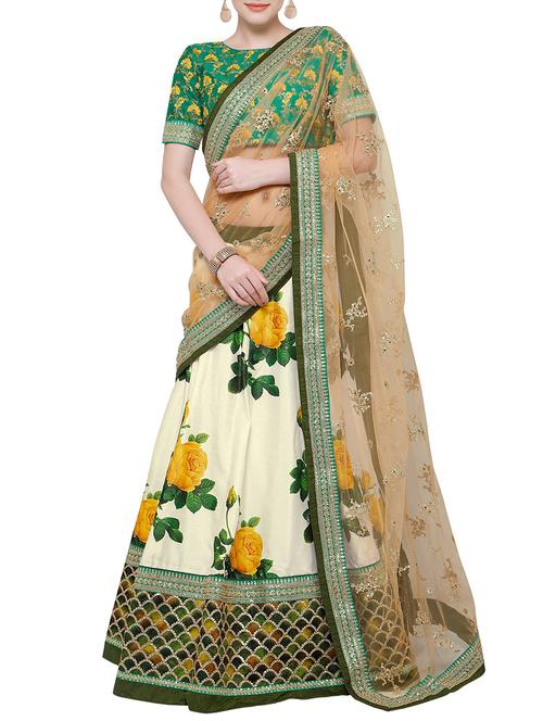 green flared lehenga - 15190369 - Very Small Image - 1