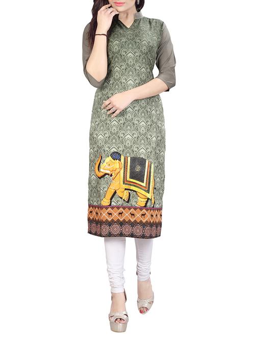 digital print straight kurta - 15191346 - Very Small Image - 1
