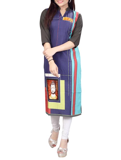 digital print straight kurta - 15191347 - Very Small Image - 1