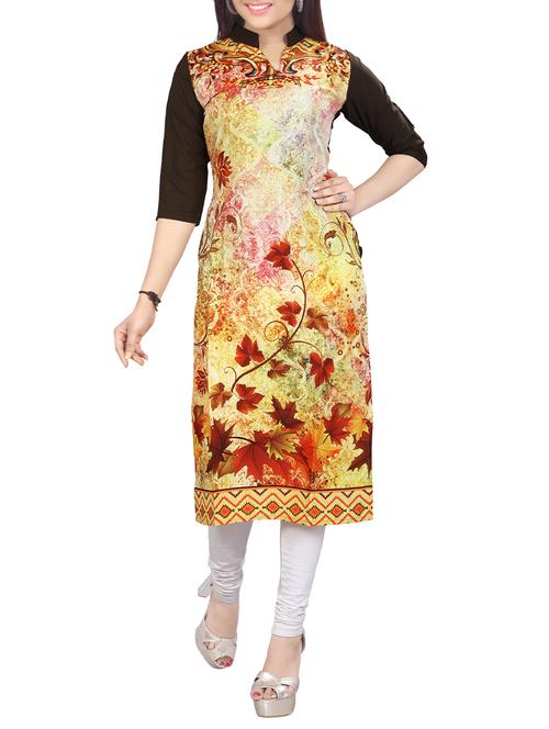 digital print straight kurta - 15191350 - Very Small Image - 1