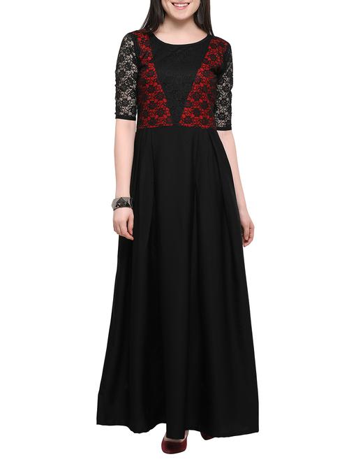 laced panel pleated maxi dress - 15191414 - Very Small Image - 1