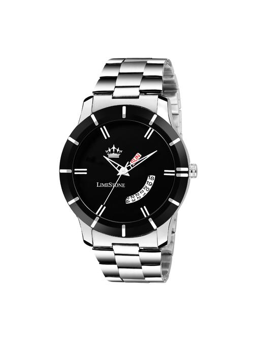 limestone black wolf day and date functioning analog watch for boys/men - 15191557 - Very Small Image - 1