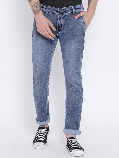 blue cotton washed jeans - 15191818 - Very Small Image - 1