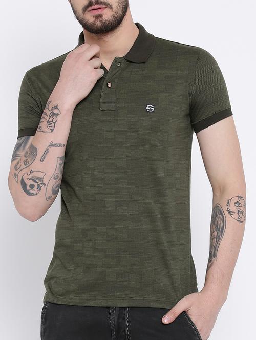 olive green cotton polo t-shirt - 15191842 - Very Small Image - 1