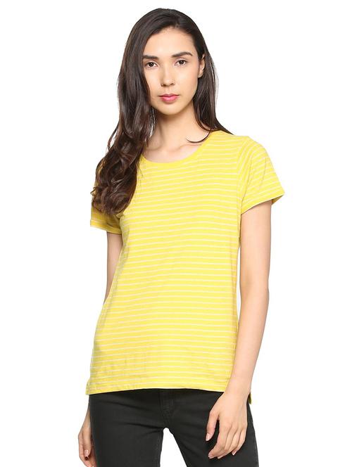yellow cotton striped tee - 15192879 - Very Small Image - 1