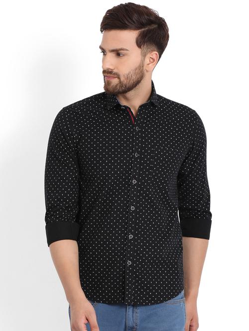 black cotton casual shirt - 15192919 - Very Small Image - 1