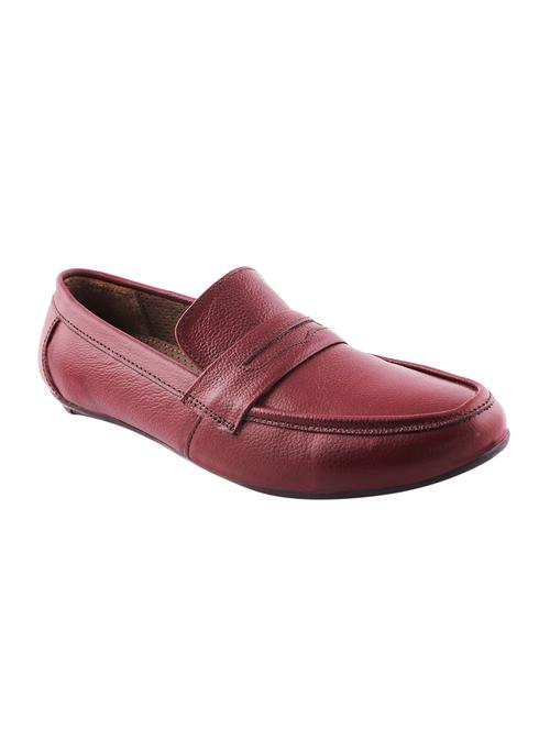 maroon leather slip on loafer - 15193685 - Very Small Image - 1