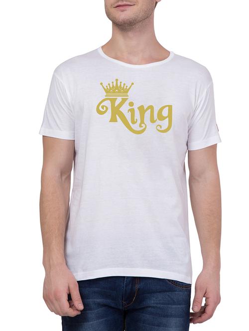 white cotton chest print t-shirt - 15194116 - Very Small Image - 1