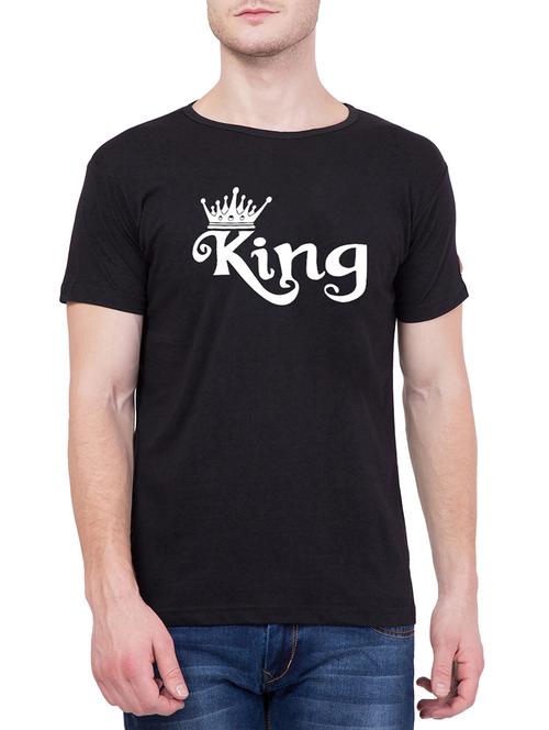 black cotton chest print t-shirt - 15194125 - Very Small Image - 1
