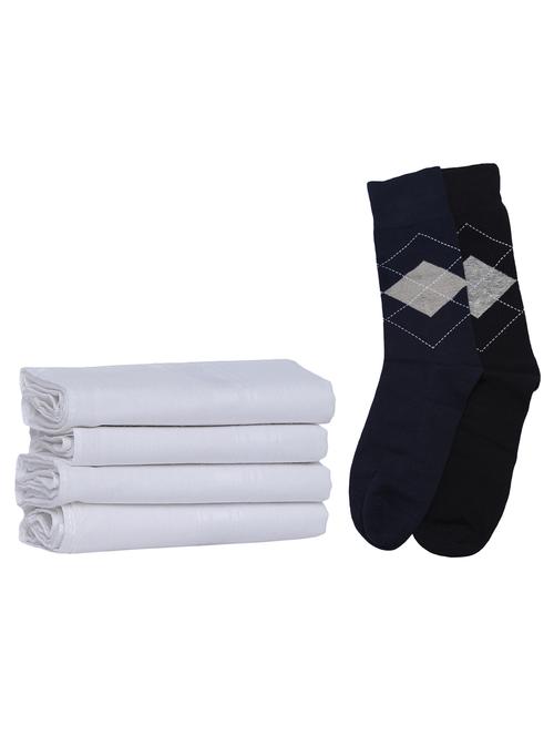 colored socks and white colored handkerchief combo - 15194422 - Very Small Image - 1