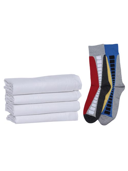 colored socks and white colored handkerchief combo - 15194424 - Very Small Image - 1