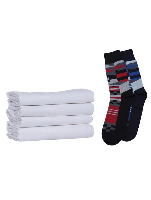 colored socks and white colored handkerchief combo - 15194426 - Very Small Image - 1