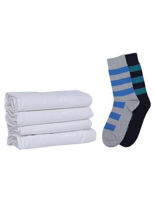 colored socks and white colored handkerchief combo - 15194428 - Very Small Image - 1