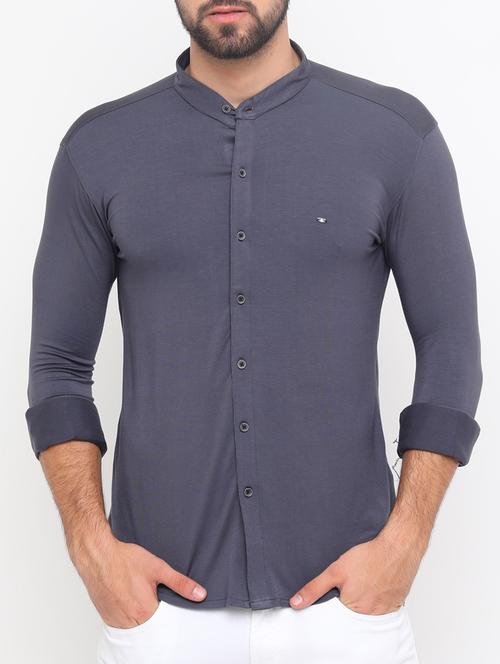 grey cotton casual shirt - 15195653 - Very Small Image - 1