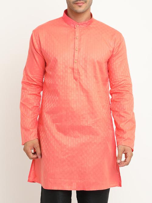 orange checkered kurta - 15196855 - Very Small Image - 1