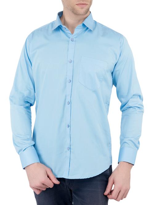 light blue cotton casual shirt - 15197654 - Very Small Image - 1