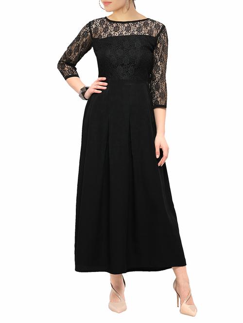 floral lace detail pleated maxi dress - 15197750 - Very Small Image - 1