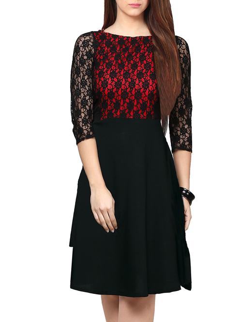 floral lace detail a-line dress - 15197759 - Very Small Image - 1
