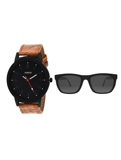 round dial analog watch & wayfarer sunglasses- cm-1061sn - 15197770 - Very Small Image - 1