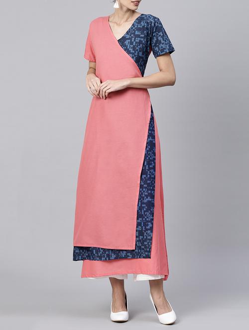 peach layered kurta - 15197810 - Very Small Image - 1