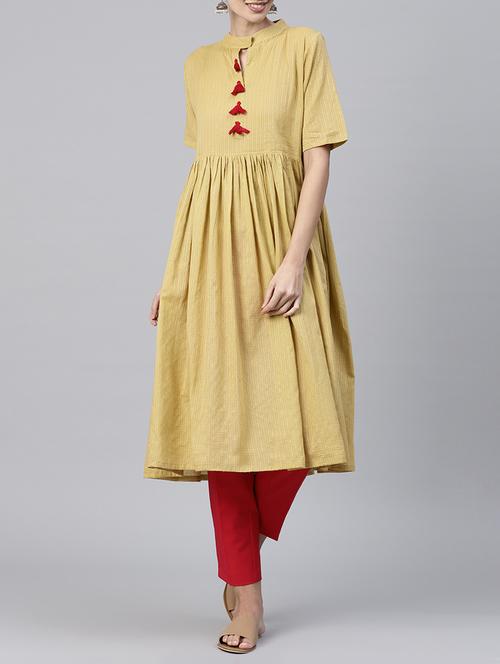 flared solid kurta - 15197849 - Very Small Image - 1