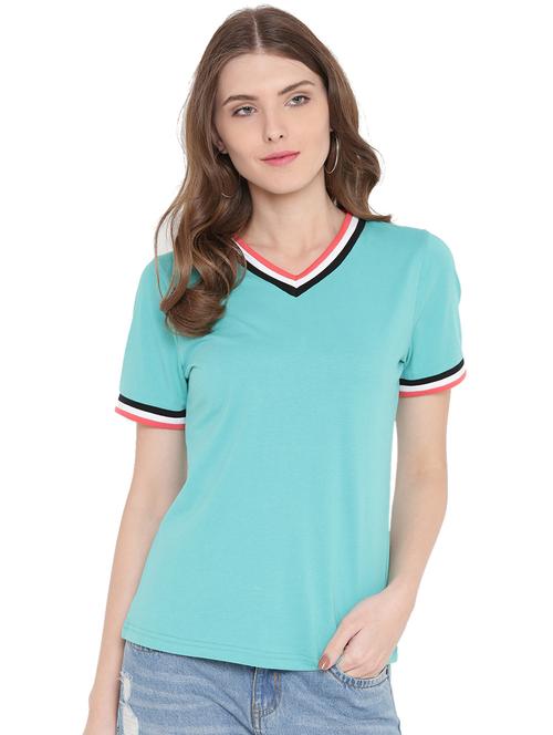 contrast ribbed tee - 15198296 - Very Small Image - 1