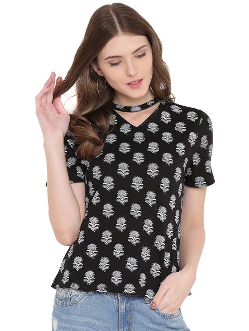 choker neck floral top - 15198303 - Very Small Image - 1